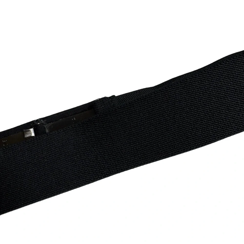 NWT BCBGMAXAZRIA Black Embellished Stretch Waist Belt, Size XS